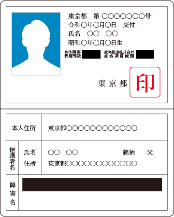 各種福祉手帳 サンプル画像
