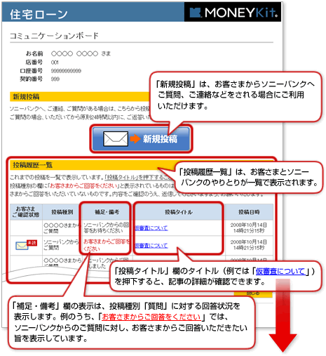 「コミュニケーションボード」画面例（1）