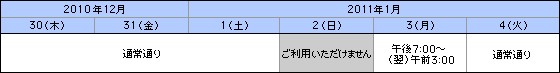お取り扱い時間