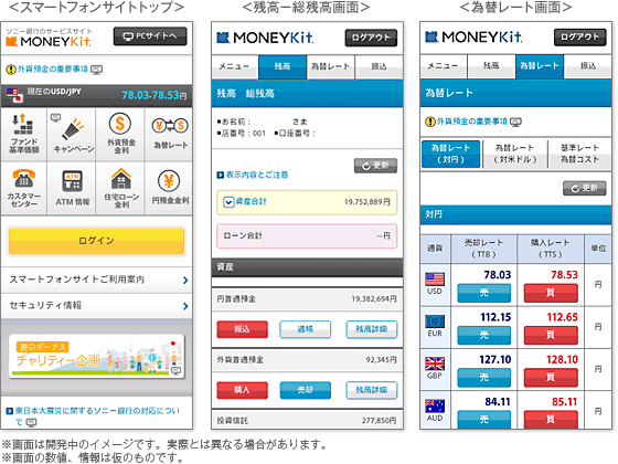 スマートフォンサイト 画面サンプル