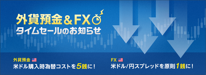 外貨預金＆FX タイムセールのお知らせ