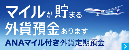 マイルが貯まる外貨預金あります ANAマイル付き外貨定期預金
