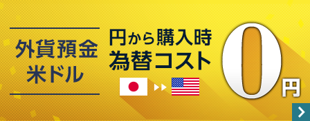 外貨預金米ドル　円からの購入時為替コスト0円